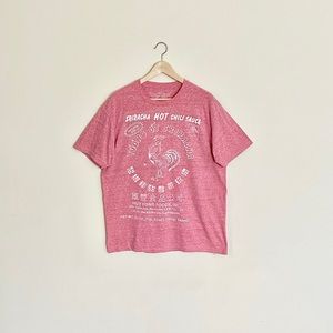 Sriracha Hot Sauce Graphic Light Red T Shirt Adult size Large